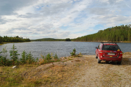 unser Rastplatz an einer Bucht des Inari