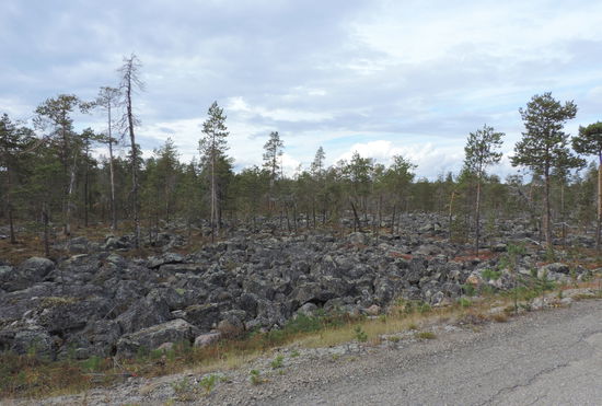 Steinfelder neben der Straße