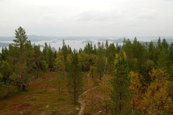 erster Blick auf den Ukonjärvi, Teil des Inari-Sees