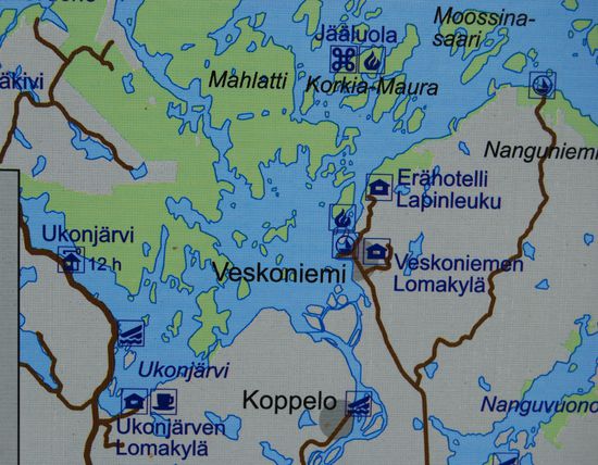 Informationstafel: Ukonjärvi, der Teil des Inari