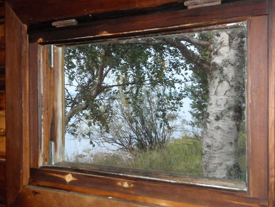 Blick aus dem Fenster der Sauna