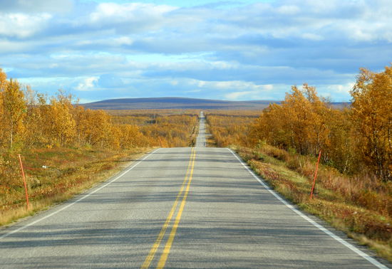 schnurgerade führte die Straße durch die glühende Landschaft