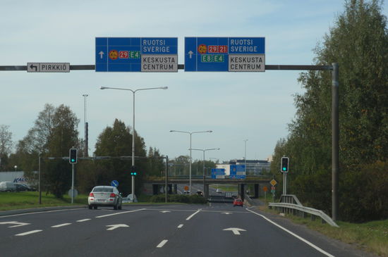 nur eine kurze Strecke ging es noch durch Tornio in Finland,