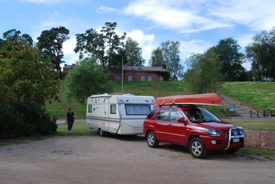 unser Parkplatz in Lappeenranta/Villmanstrand vor den