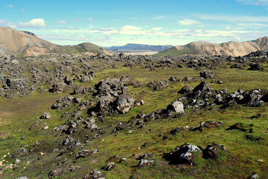 Blick über das Lavafeld Laugahraun