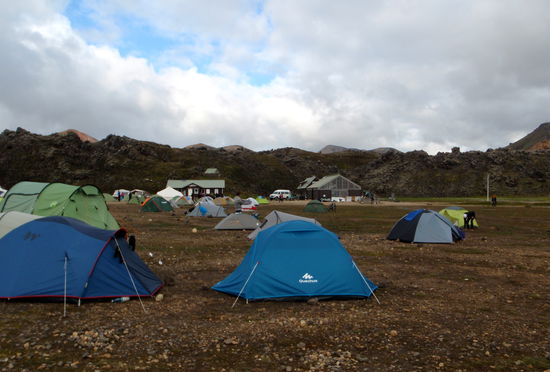 Abfahrt am Zeltplatz Landmannalaugar