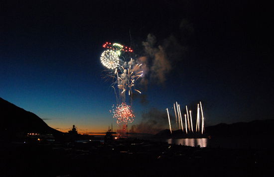 das Feuerwerk als Abschluß des Fischfestes