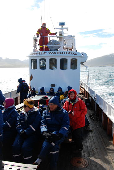 Christa an Deck des Bootes