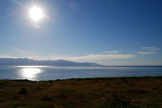 Blick über Bucht Skjálfandi