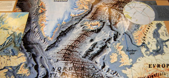 Darstellung des mittelatlantischen Rückens, auf dem Ísland liegt