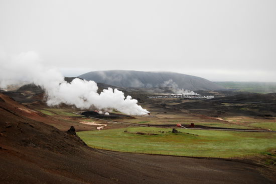 überall dampfte es am Mývatn, Blick Richtung Hverfell