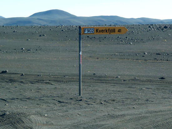 der Abzweig auf die F902 in Richtung Kverkfjöll