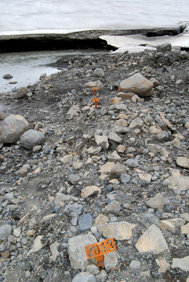 2013 - 2015 - 2014, der Gletscher hatte wieder etwas zugelegt, ...und jetzt, 2016, weiter entfernt