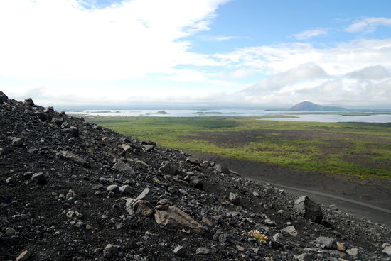 Blick zum Mývatn beim Aufstieg