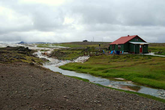 Hütte am heißen Badepott