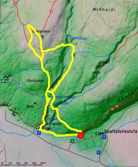 unsere Wanderung auf der Tafel am Campingplats