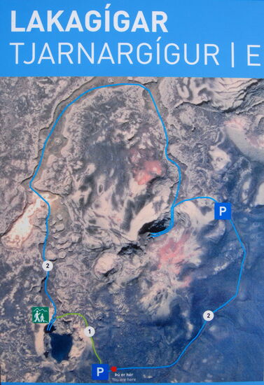 man kann um den ganzen Krater wandern, wir gingen nur die hellgrüne Strecke zum See