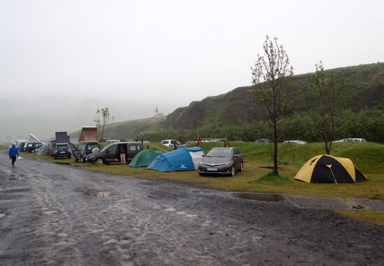 Campingplats im Regen