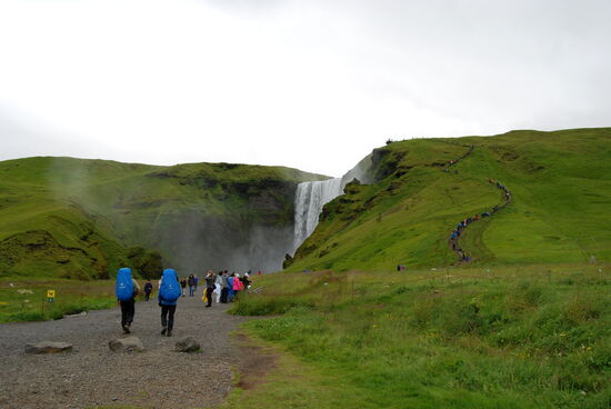 Blick zurück zum Skógafoss
