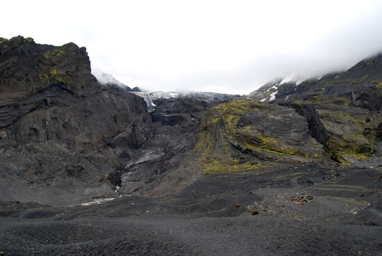 die Gletscherzunge des Eyjafjallajökull Gígjökull