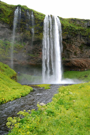 Seljalandsfoss mit Abfluß