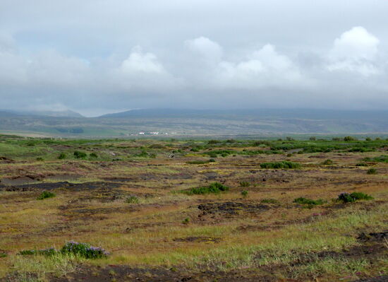 Blick von Þorlákshöfn zum Gebirge