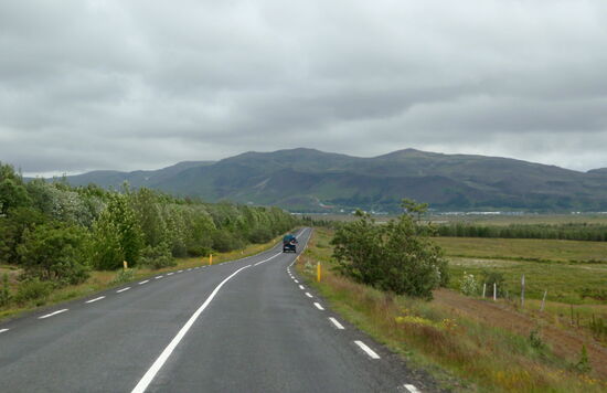 auf der 38 in Richtung Hveragerði