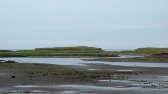 Abfluß des Sees Hlíðarvatn zum Meer