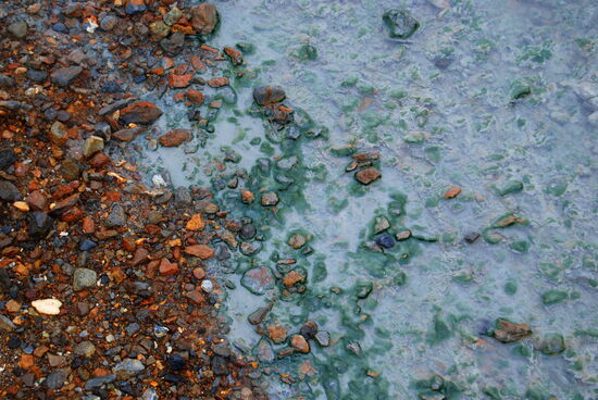 Blaufärbung der Bachläufe