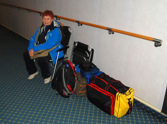 unser Lager auf dem Gang vor der Ankunft