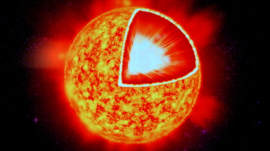 auf dem Bildschirm wurde dargestellt, wie Nordlicht entsteht