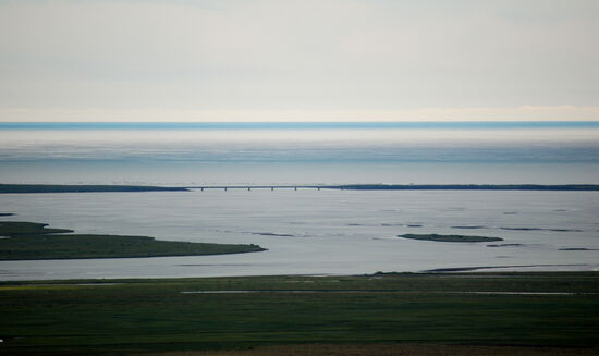 die Mündung der Ölfusá mit der Brücke, über die wir vor 10 Tagen gefahren waren