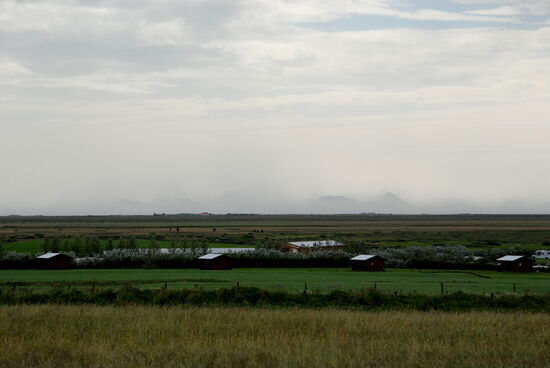 die Westmännerinseln verschwanden fast im Sandsturm
