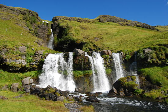 Gluggafoss, unterer Teil mit Basalt