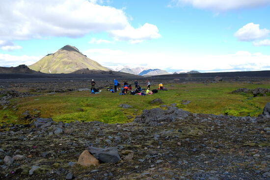 rastende Wandergruppe