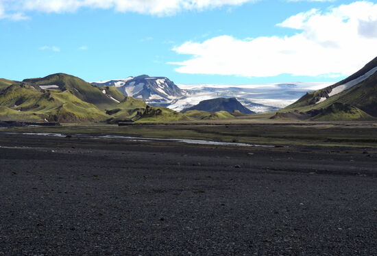 Mýrdalsjökull mit schwarzem Sand