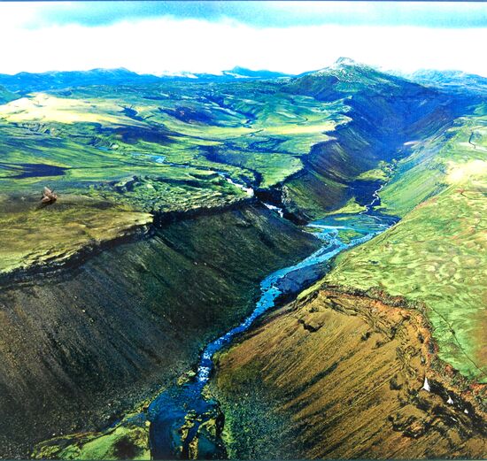 dieses Bild der Eldgjá sahen wir häufig auf Informationstafeln und machte uns neugierig