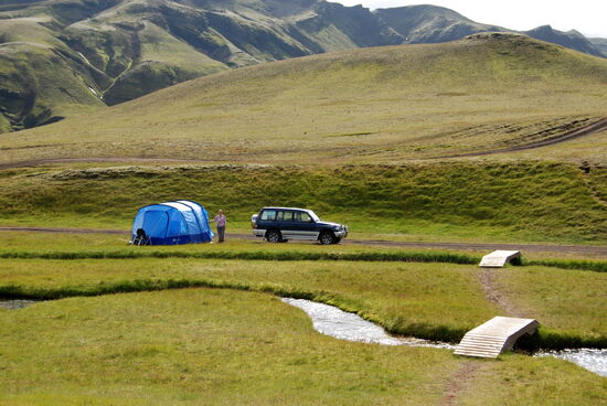 und zum Zeltplatz, das Auto hatten wir schon rausgefahren