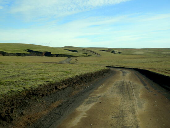 der Weg war teilweise tief eingeschnitten