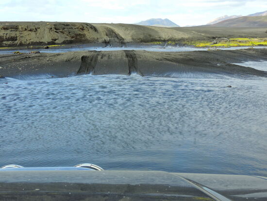 dann wieder durch das Wasser im Sander