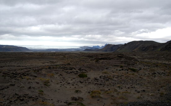 mit Blick auf den Gletscher