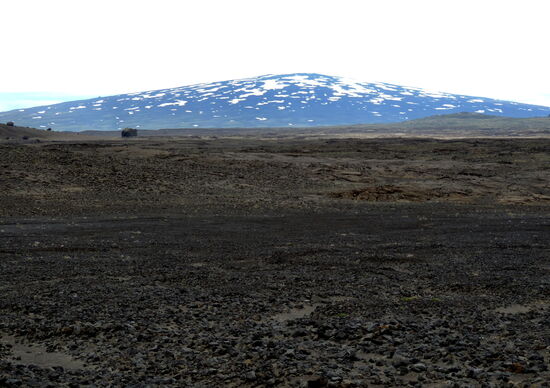 den Schildvulkan Skjaldbreiður sahen wir immer wieder