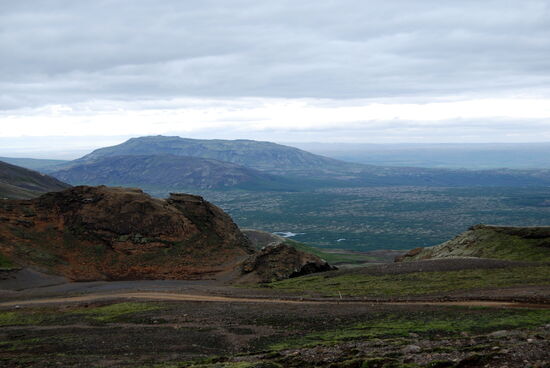 Blick vom Berg ins Hvítátal