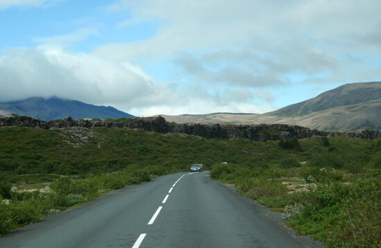 Fahrt durch die Senke zum