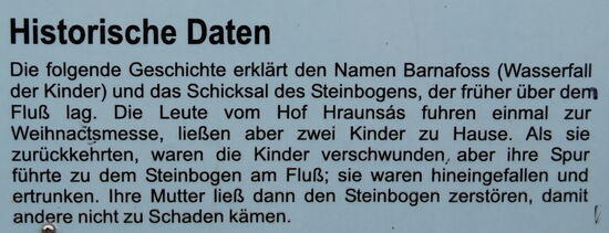 deutsche Information über den Barnafoss