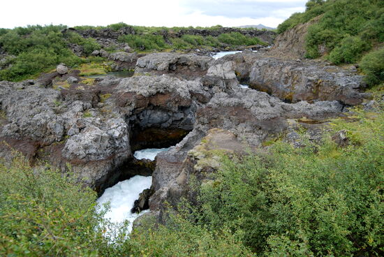 der obere Teil des Barnafoss