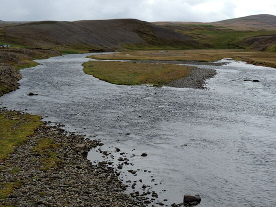 der Ablauf des Wasserfalls