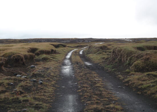 bald war die Spur ins Gelände eingeschnitten