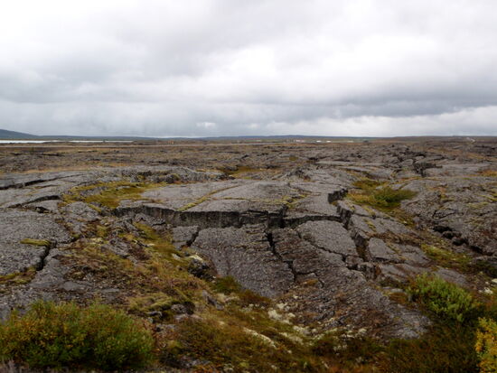 Lavafelder am Campingplats