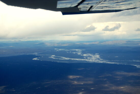 das Lavafeld verdrängte den Fluß Jökulsá á Fjöllum